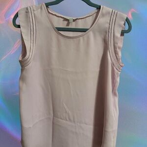 Joie Pink Sleeveless Top w/ Stitch Detail XS